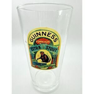 Guinness Pint Glass Foreign Extra Stout Monkey Brand Beer Barware
